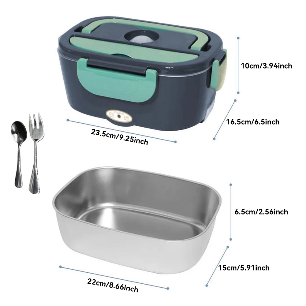 Portable Electric Lunch Box 1.5L Food Warmer Fast Heating Food Heater Container For Outdoor Travel Bento Home Car Heating Box