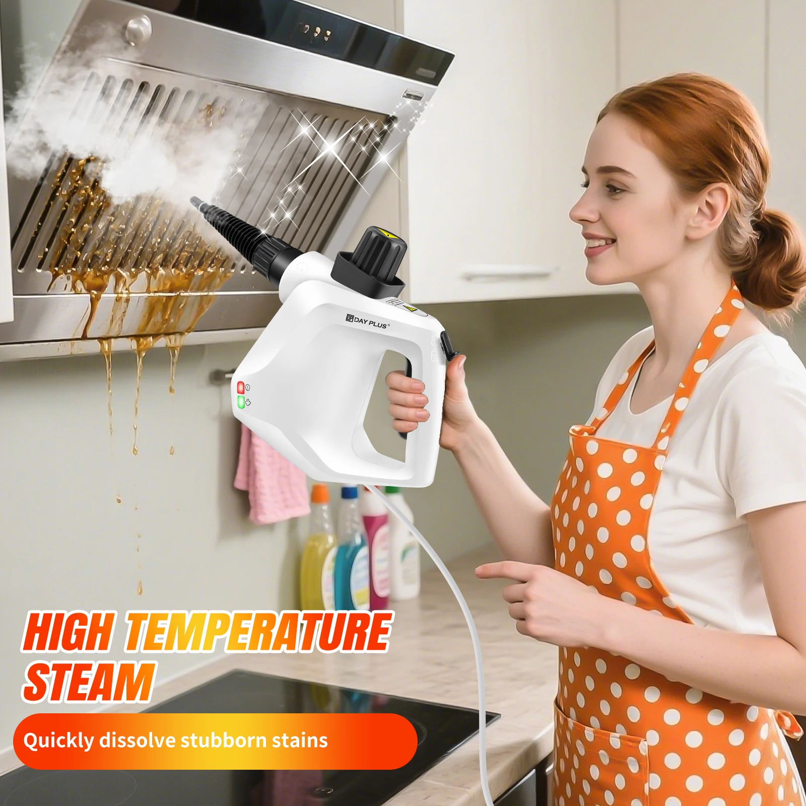 Steam Cleaner Handheld,400ML Multifunctional Hand Held Steam Cleaner Pressurized with 9 pcs Accessories Safety Lock IPX4