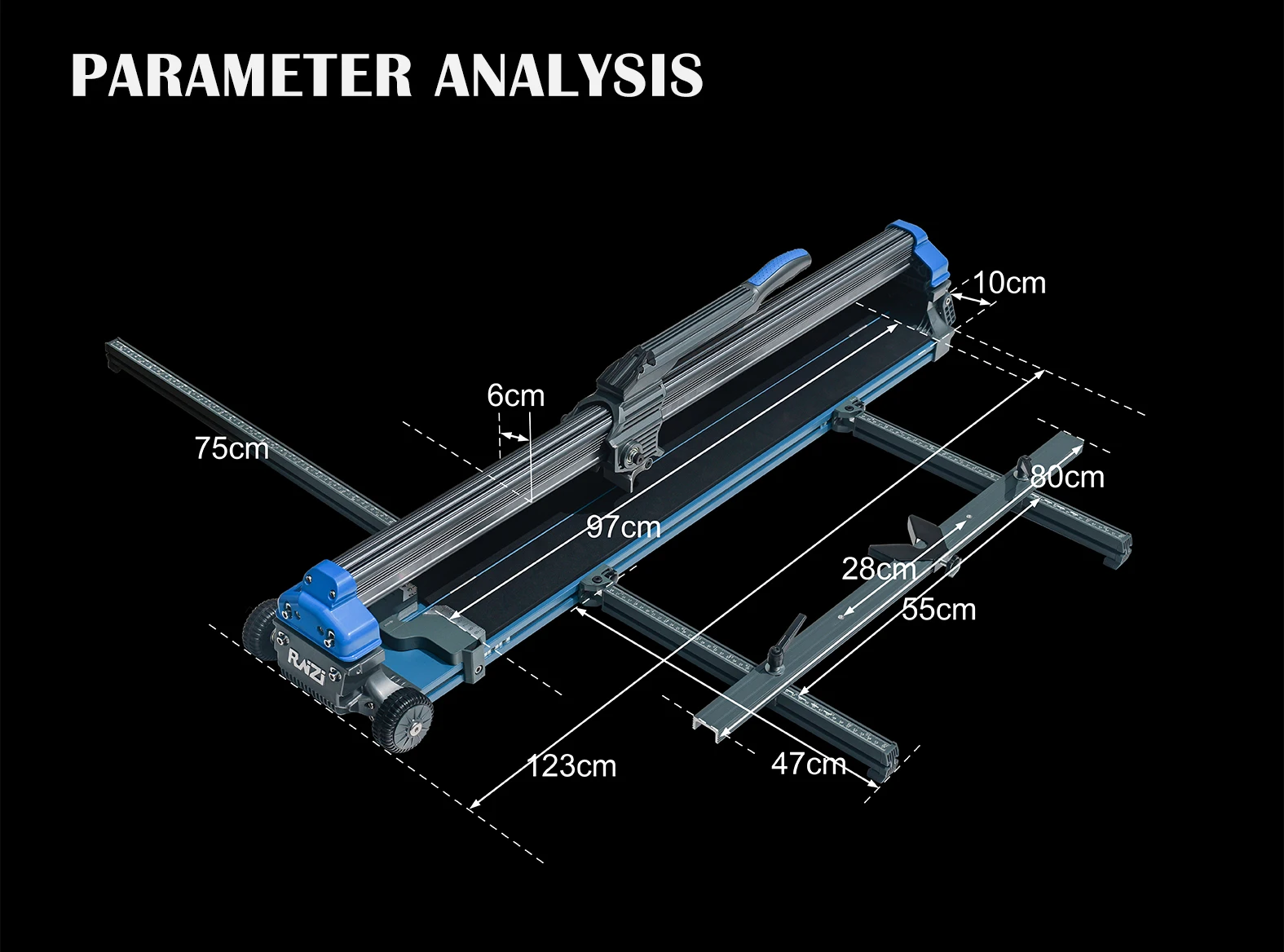 Raizi 1200mm Professional High-precision Manual Tile Cutter with Laser for Cutting Large Format Tile Porcelain Ceramic