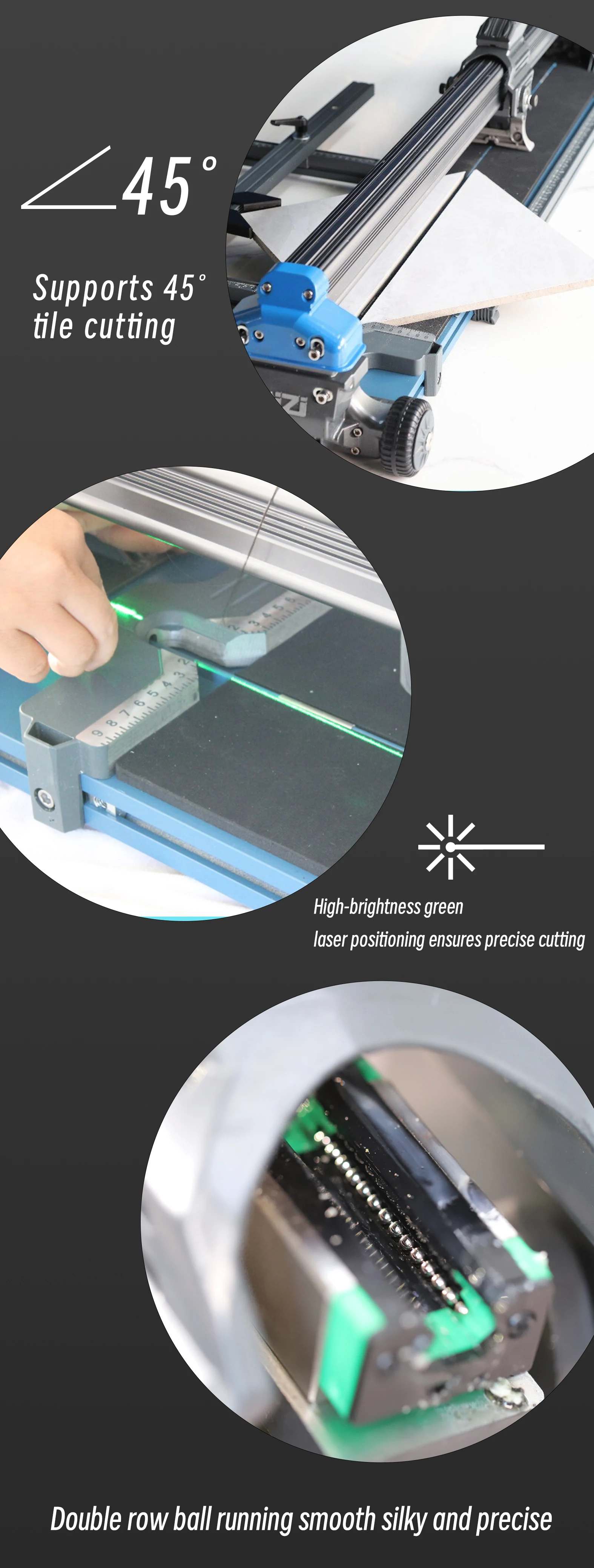 Raizi 1200mm Professional High-precision Manual Tile Cutter with Laser for Cutting Large Format Tile Porcelain Ceramic