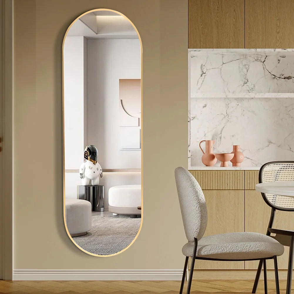 Voltsify Modern Oval Metal Full Length Wall Mirror for Living Room ,40cm W x 150cm H