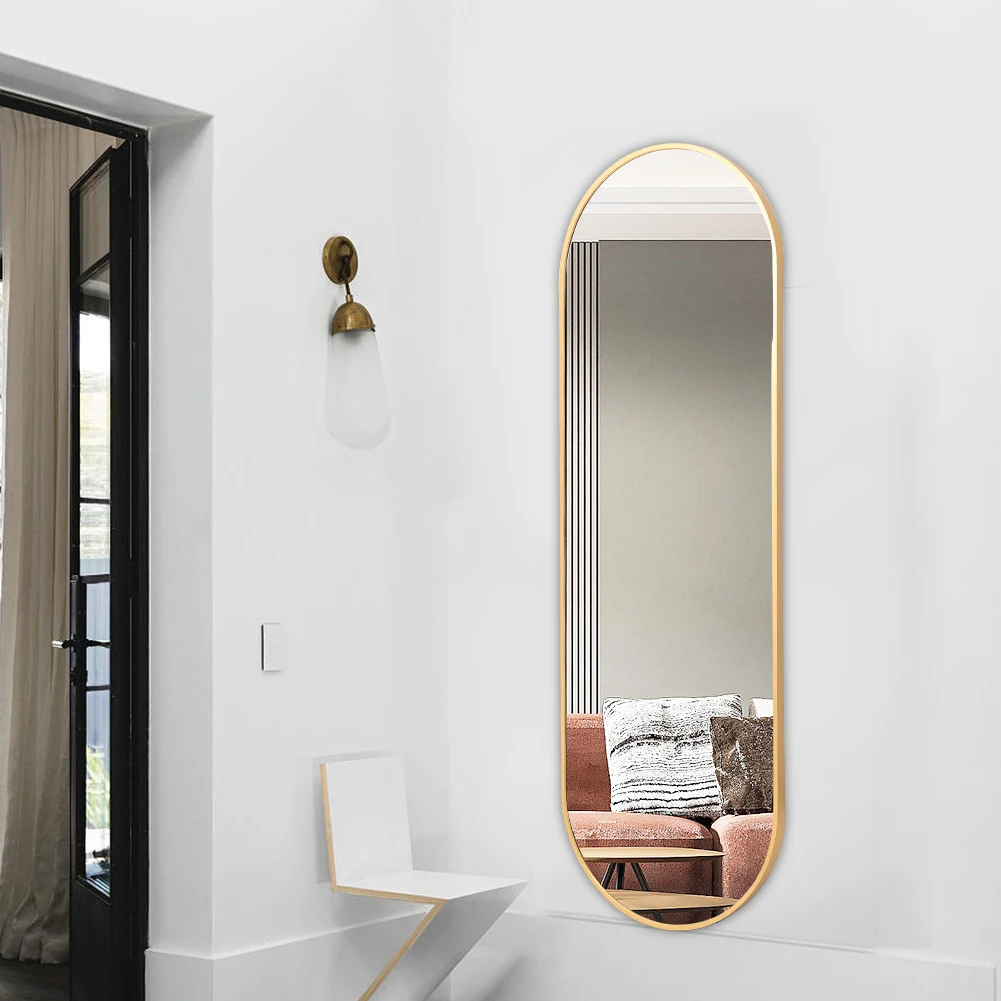 Voltsify Modern Oval Metal Full Length Wall Mirror for Living Room ,40cm W x 150cm H