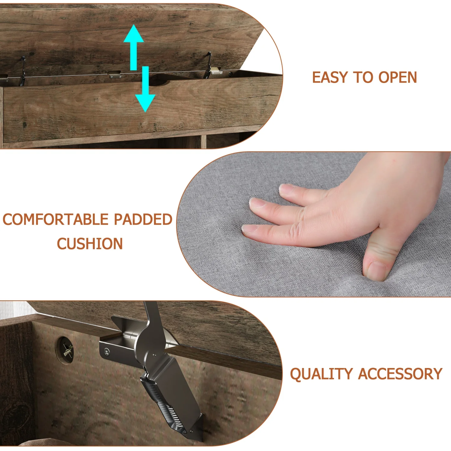 Shoe Storage Bench with Cushion, Entryway Bench with Padded Seat & Flip-Top Storage, 100cm Shoe Rack Organizer for Hallway