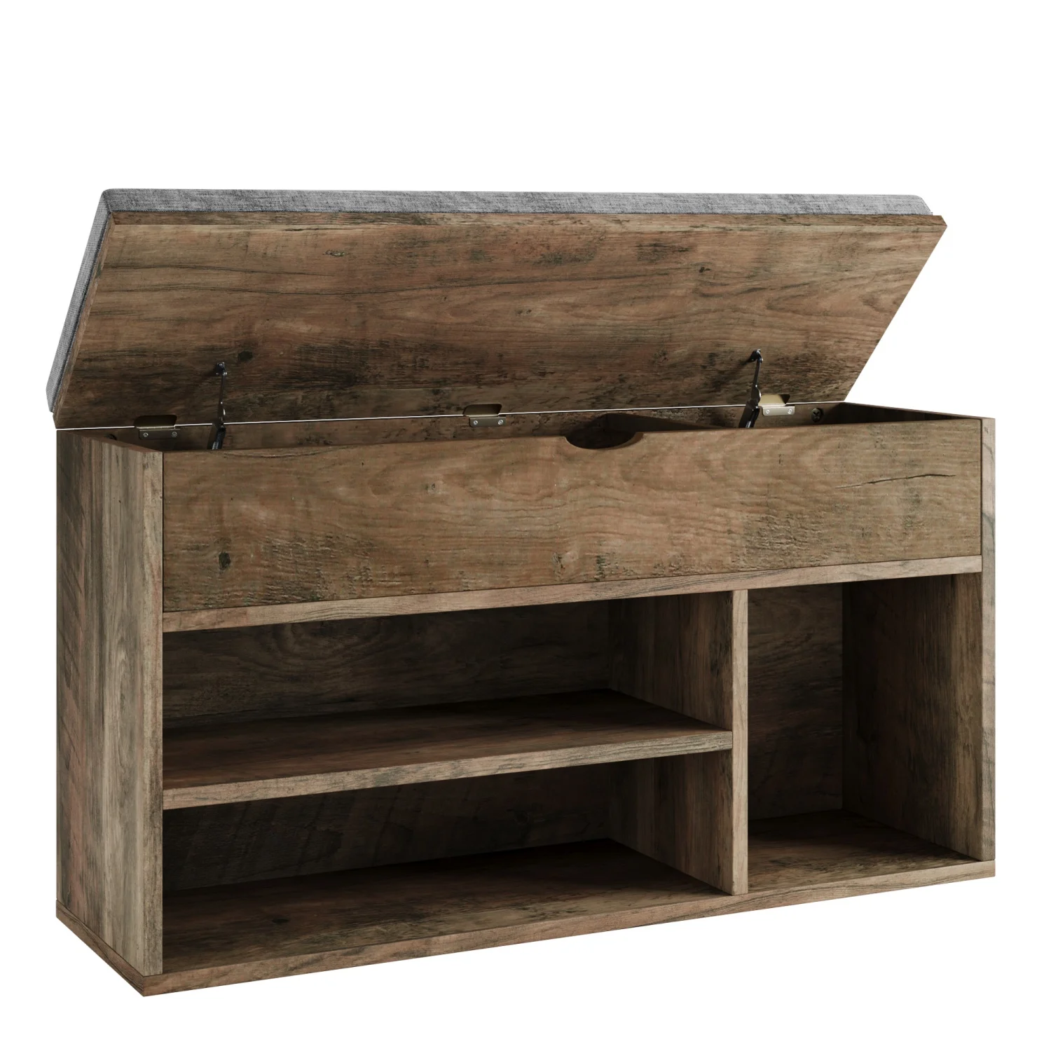 Shoe Storage Bench with Cushion, Entryway Bench with Padded Seat & Flip-Top Storage, 100cm Shoe Rack Organizer for Hallway