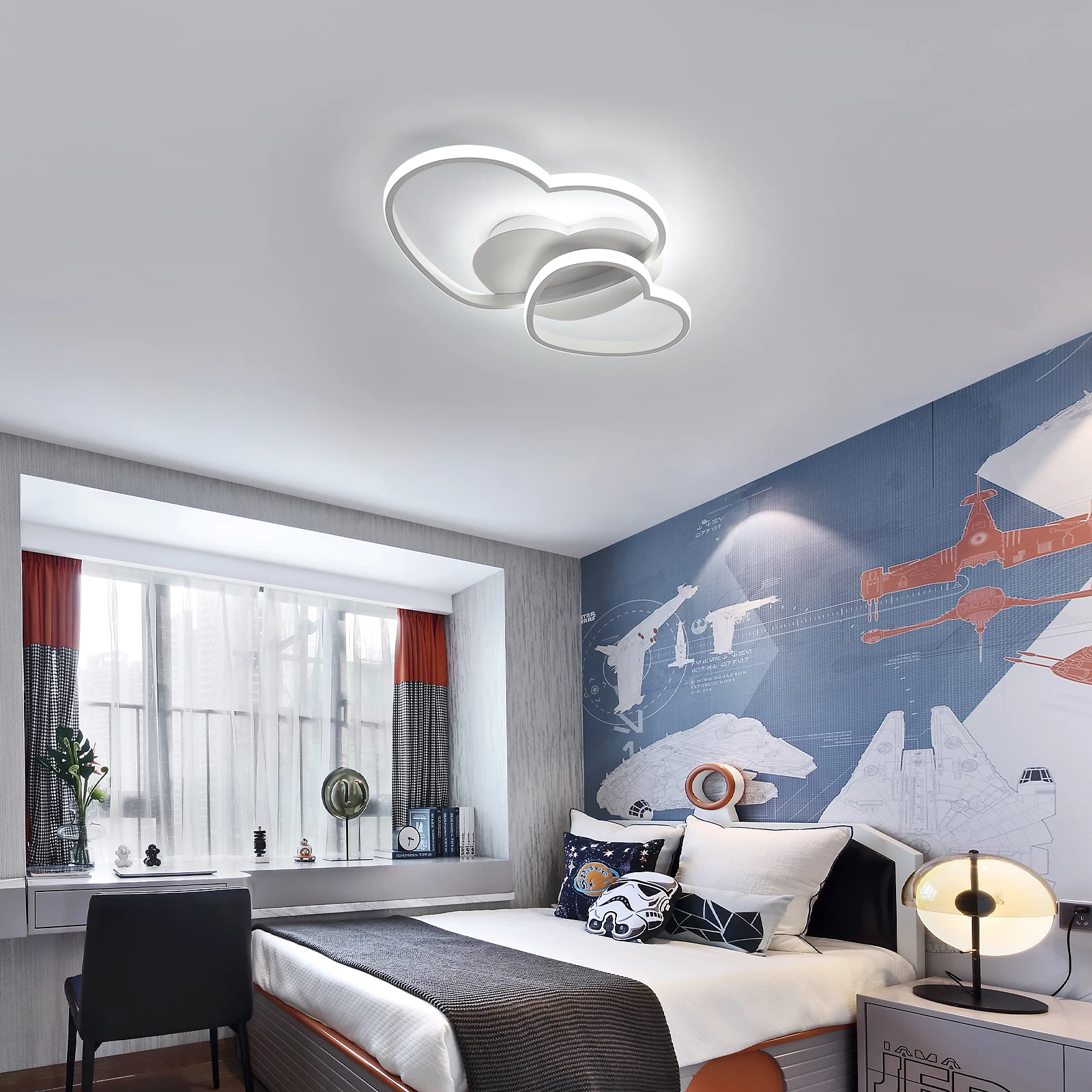 LED Ceiling Light, Golden Heart Ceiling Lamp Modern, Dimmable 3000K-6500K Lamp with Remote Control for Bedroom, Dining Room