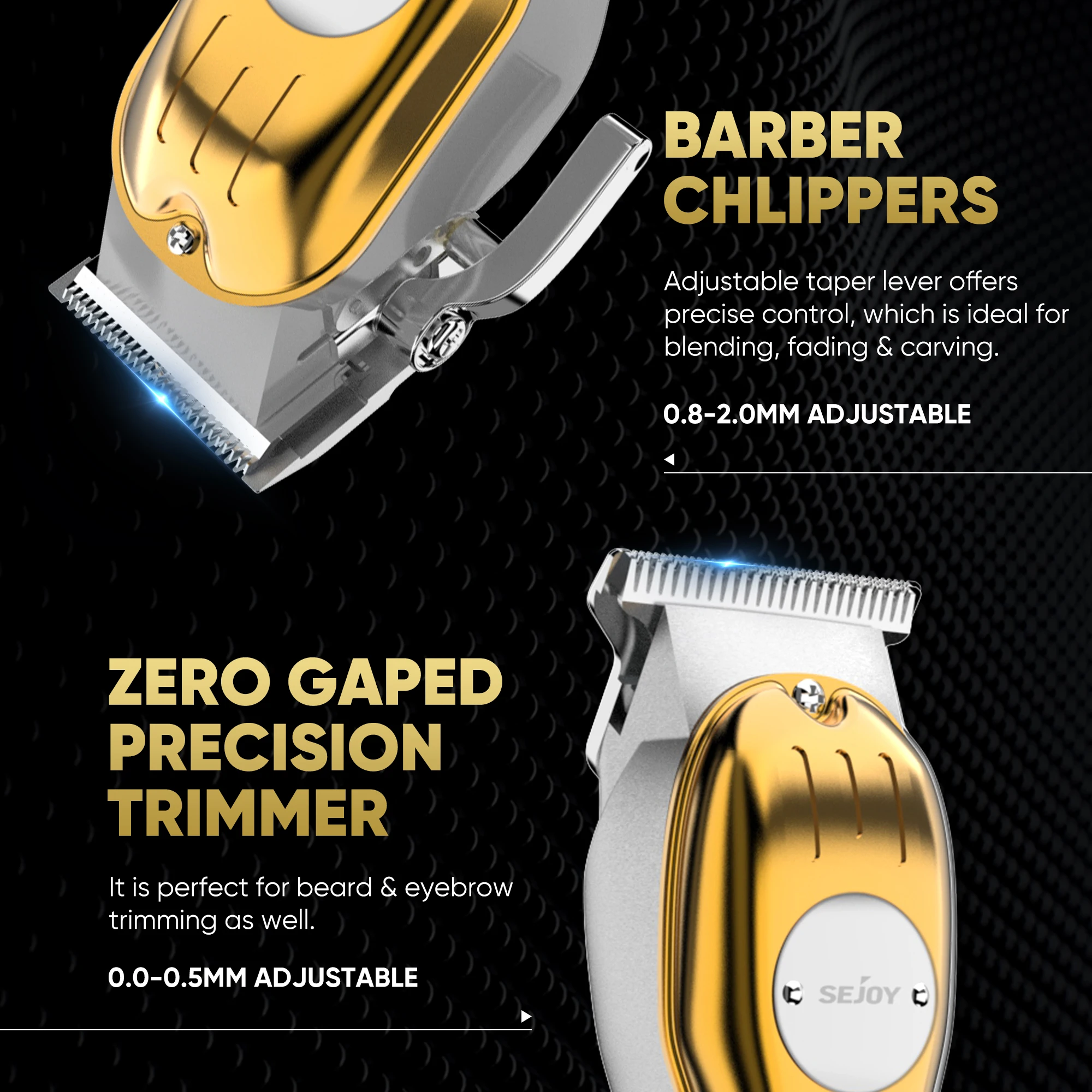 Sejoy Professional Combo Kits Hair Clipper Electric Hair Trimmer Set For Men Rechargeable Cordless Haircut Machine for Barber
