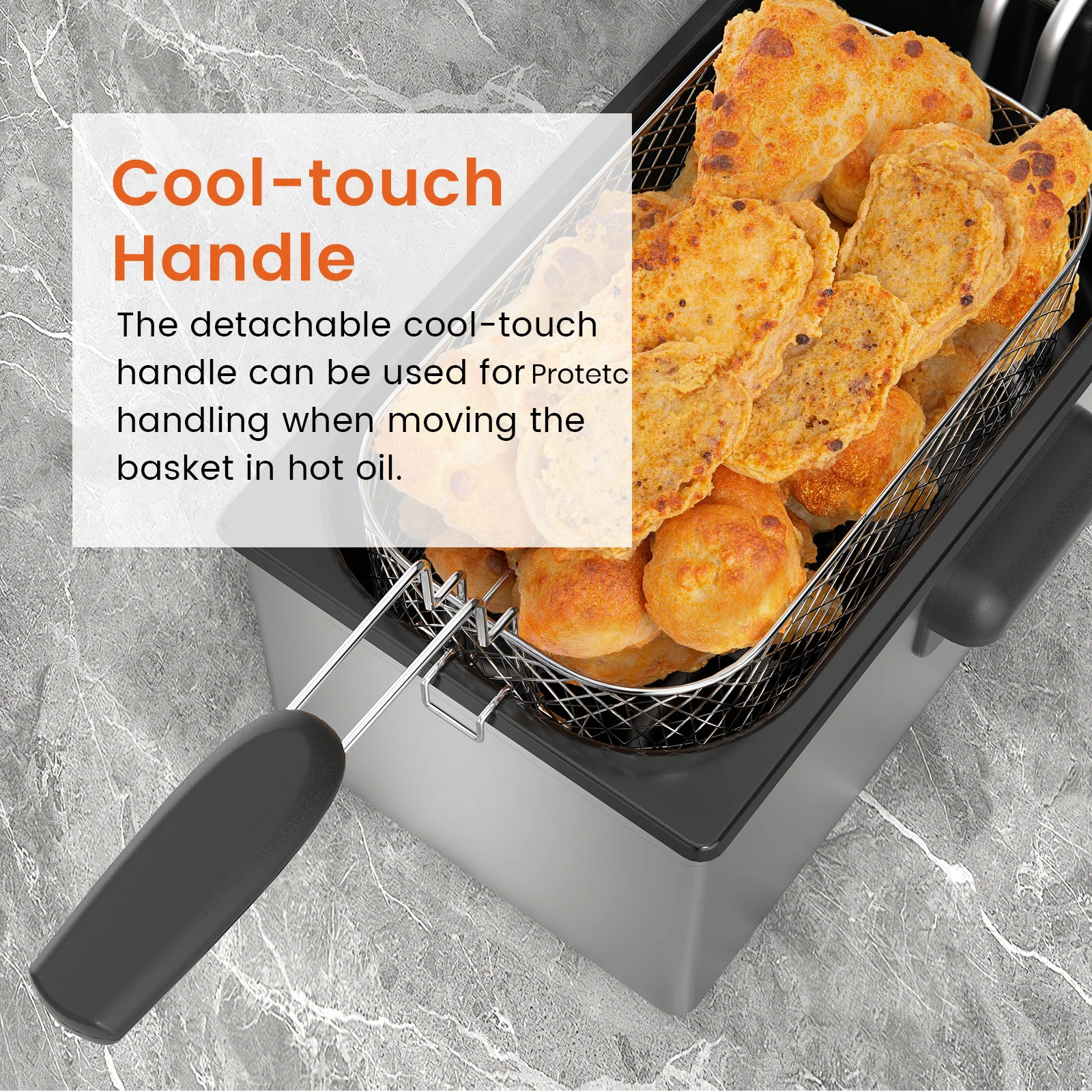 SUPERLEX 2000W Electric Deep Fryers Oil Adjustable Fried Chicken Grill French Fries Heating Cooker 3L Stainless Steel Fat Fryer