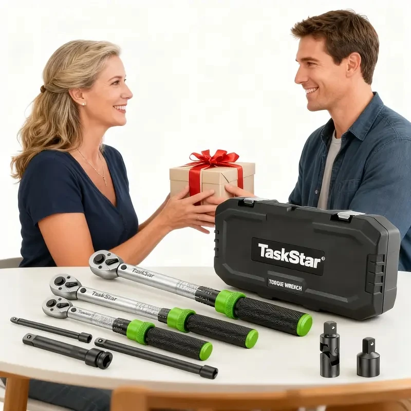 TaskStar Torque Wrench Set 8pcs Heavy-Duty Full Professional Novelty Socket Sets 3% Accuracy 10-227Nm for Car Motorcycle Bike