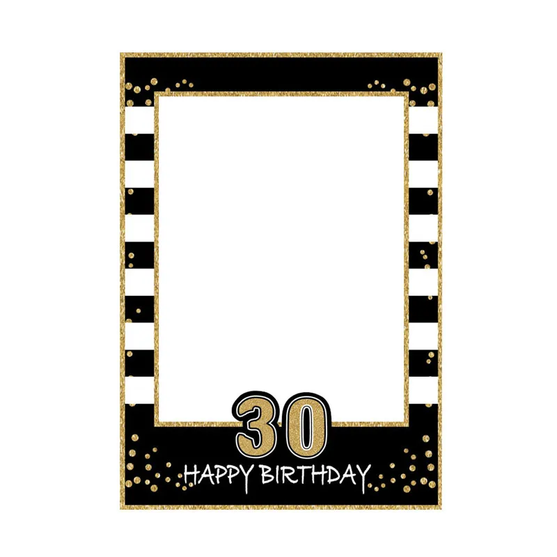1 16 18 21 30 35 40 50 60 Birthday Photo Booth Frame Kids Adult Birthday Party Decoration Paper Happy Birthday Photo Props Frame