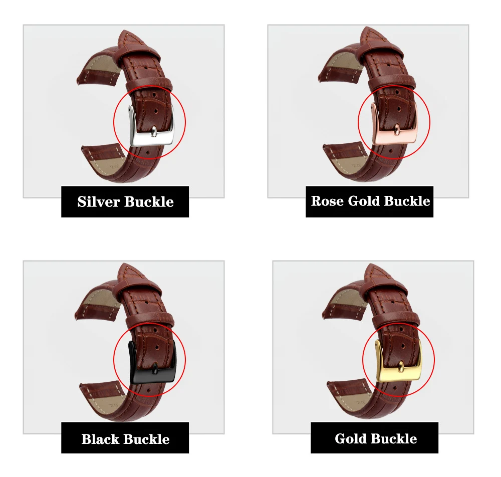 Premium Genuine Leather Watchbands 12/14/16/18/19/20/21/22/24 mm Watch Band Strap High Quality Wrist Belt Bracelet + Tool