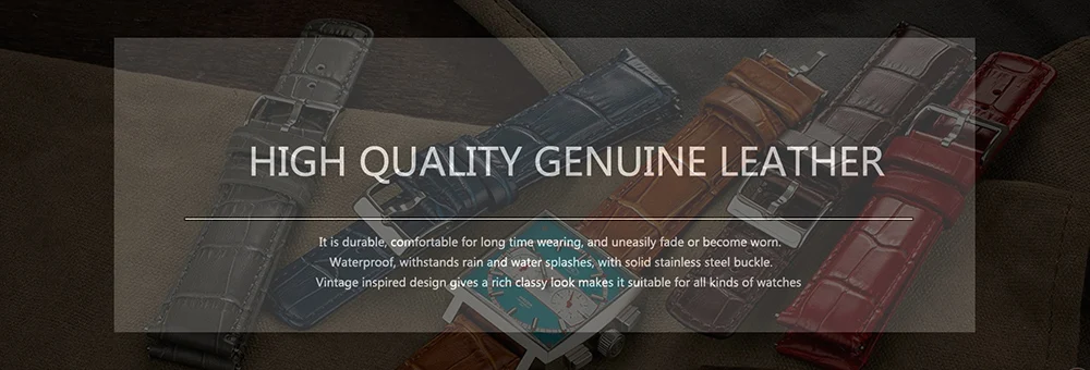 Premium Genuine Leather Watchbands 12/14/16/18/19/20/21/22/24 mm Watch Band Strap High Quality Wrist Belt Bracelet + Tool