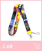 Alphabet letters Keychain Lanyards Id Badge Holder ID Card Pass Gym Mobile Phone Badge Holder Key Straps
