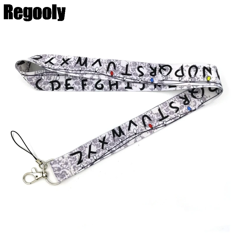 Alphabet letters Keychain Lanyards Id Badge Holder ID Card Pass Gym Mobile Phone Badge Holder Key Straps