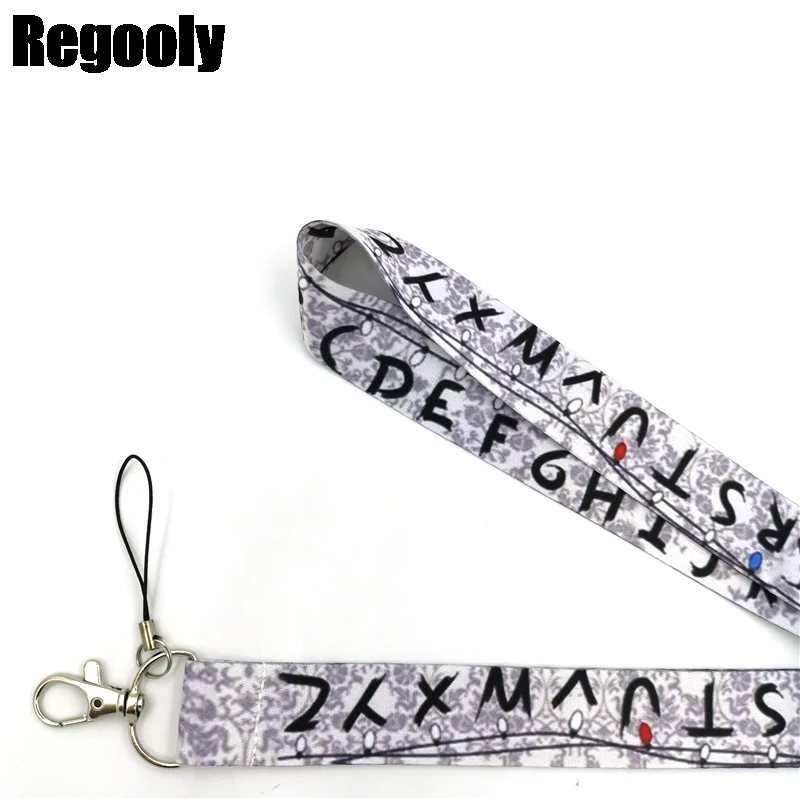 Alphabet letters Keychain Lanyards Id Badge Holder ID Card Pass Gym Mobile Phone Badge Holder Key Straps