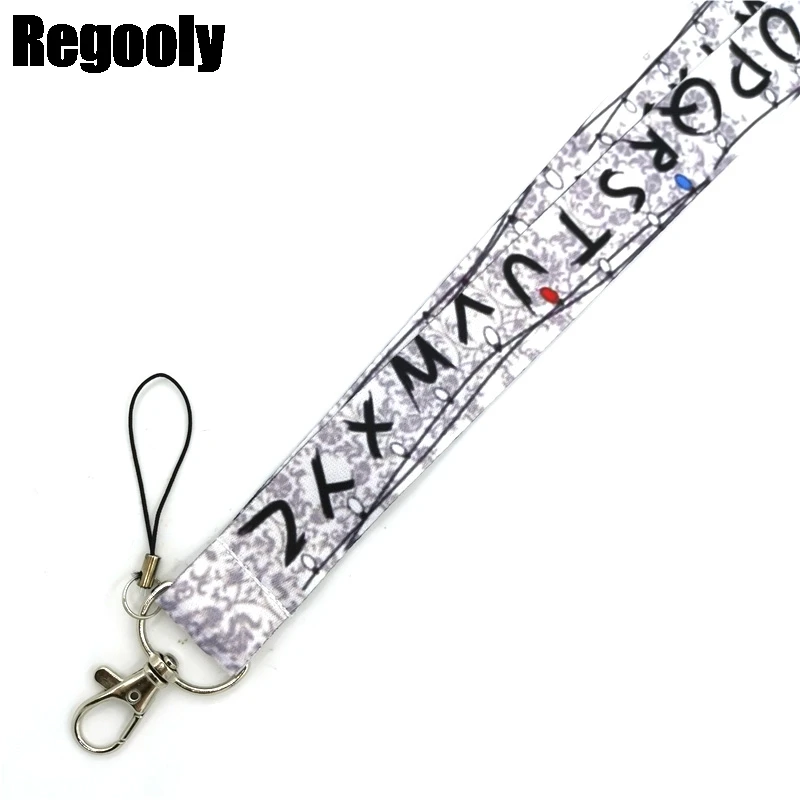 Alphabet letters Keychain Lanyards Id Badge Holder ID Card Pass Gym Mobile Phone Badge Holder Key Straps