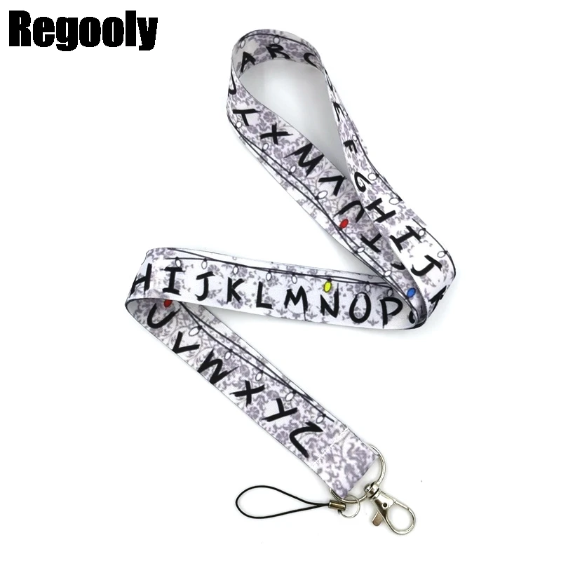 Alphabet letters Keychain Lanyards Id Badge Holder ID Card Pass Gym Mobile Phone Badge Holder Key Straps
