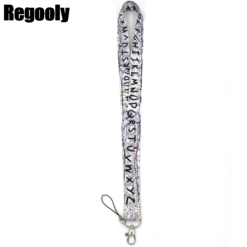 Alphabet letters Keychain Lanyards Id Badge Holder ID Card Pass Gym Mobile Phone Badge Holder Key Straps