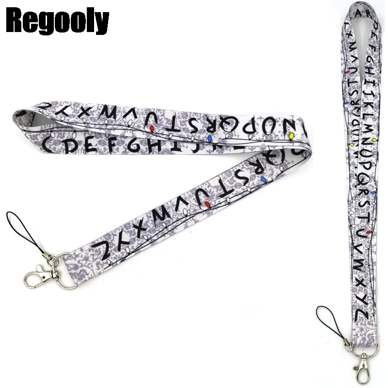 Alphabet letters Keychain Lanyards Id Badge Holder ID Card Pass Gym Mobile Phone Badge Holder Key Straps