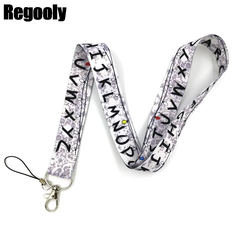 Alphabet letters Keychain Lanyards Id Badge Holder ID Card Pass Gym Mobile Phone Badge Holder Key Straps
