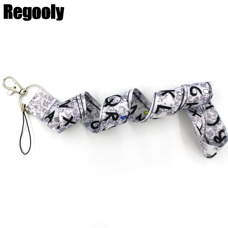 Alphabet letters Keychain Lanyards Id Badge Holder ID Card Pass Gym Mobile Phone Badge Holder Key Straps