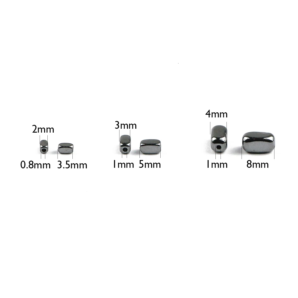 WLYeeS Fillet rectangle Natural Black Hematite Stone beads Square Loose Spacer Beads For DIY Jewelry Making Necklace Bracelet
