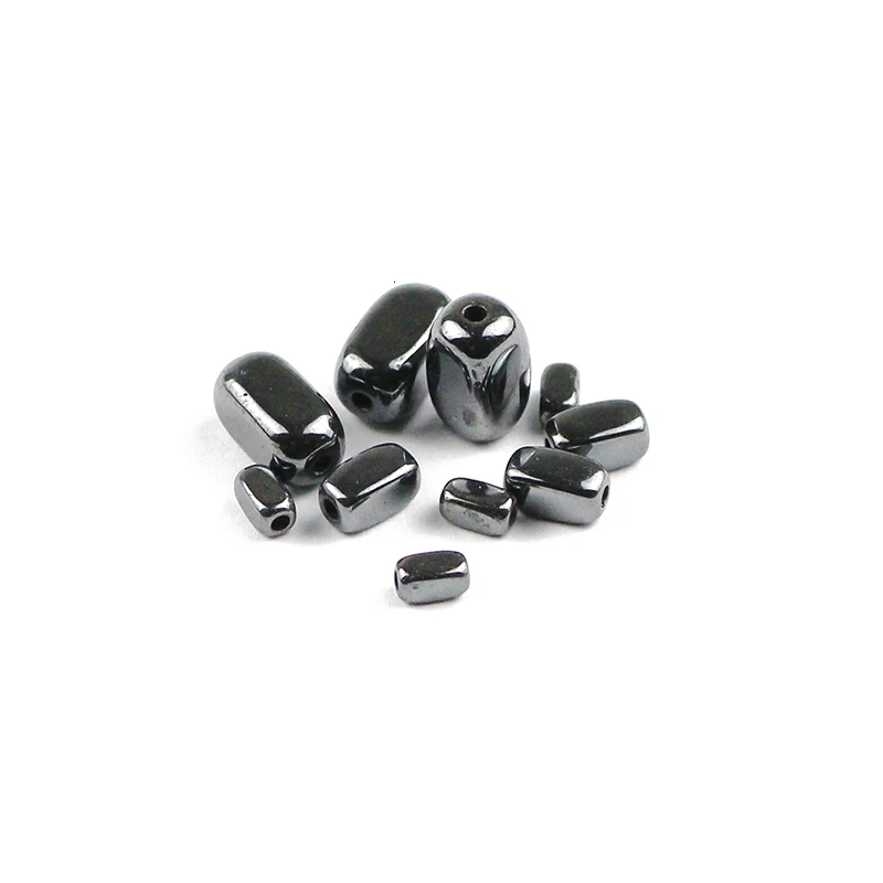WLYeeS Fillet rectangle Natural Black Hematite Stone beads Square Loose Spacer Beads For DIY Jewelry Making Necklace Bracelet