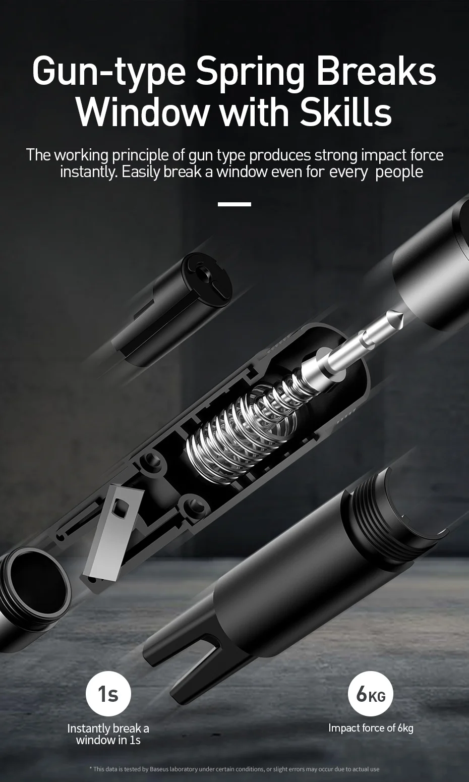 Baseus Car Window Glass Breaker Safety Hammer Seat Belt Cutter Auto Life-Saving Escape Emergency Accessoyies Tool Kit