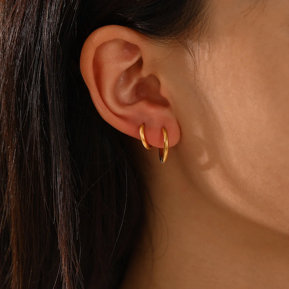 LUXUKISSKIDS Hoop Earrings 1pairs Anti Allergy For Woman/Men Huggie Round Aretes Small серьги Steel Circle Clips Korean