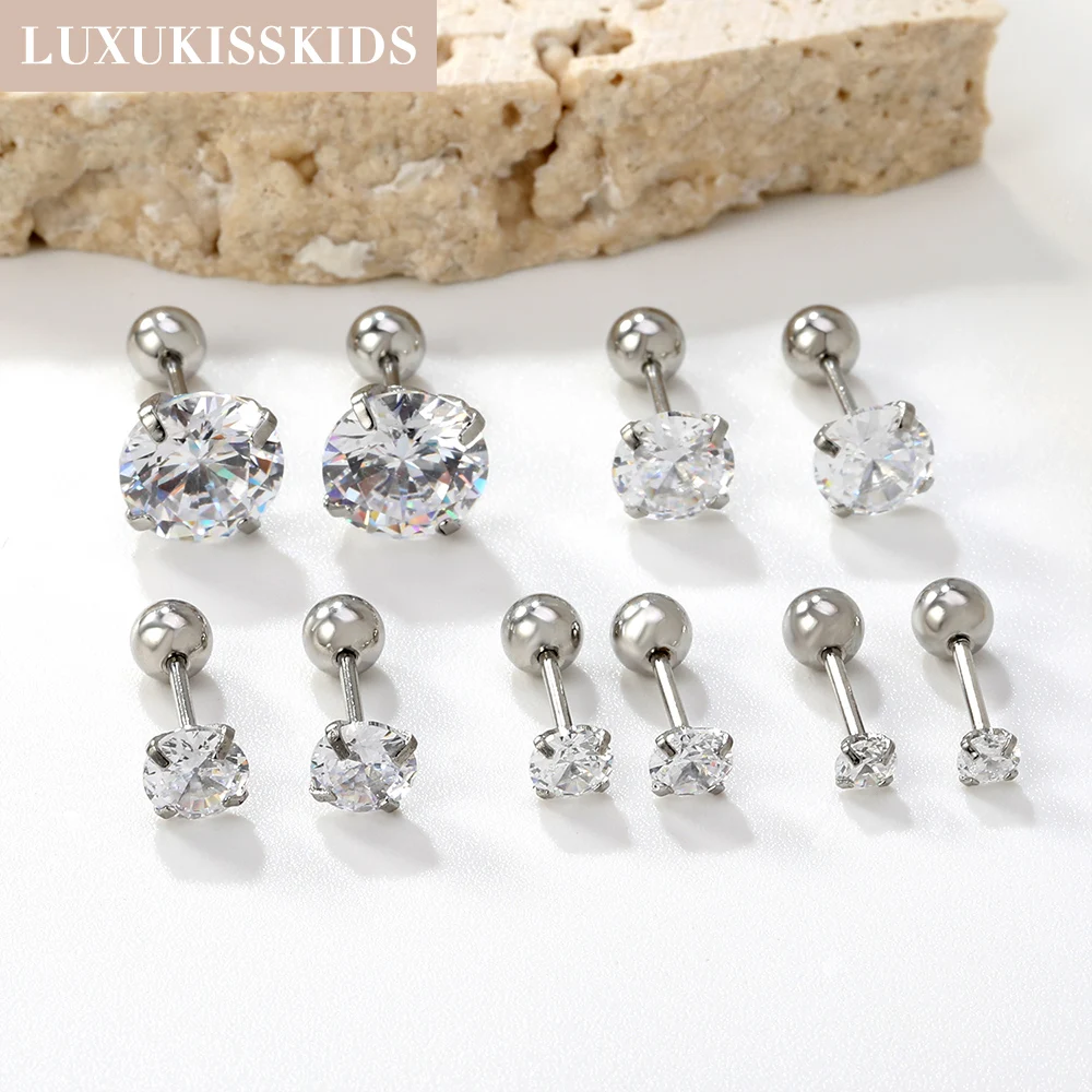 LUXUKISSKIDS Hoop Earrings 1pairs Anti Allergy For Woman/Men Huggie Round Aretes Small серьги Steel Circle Clips Korean