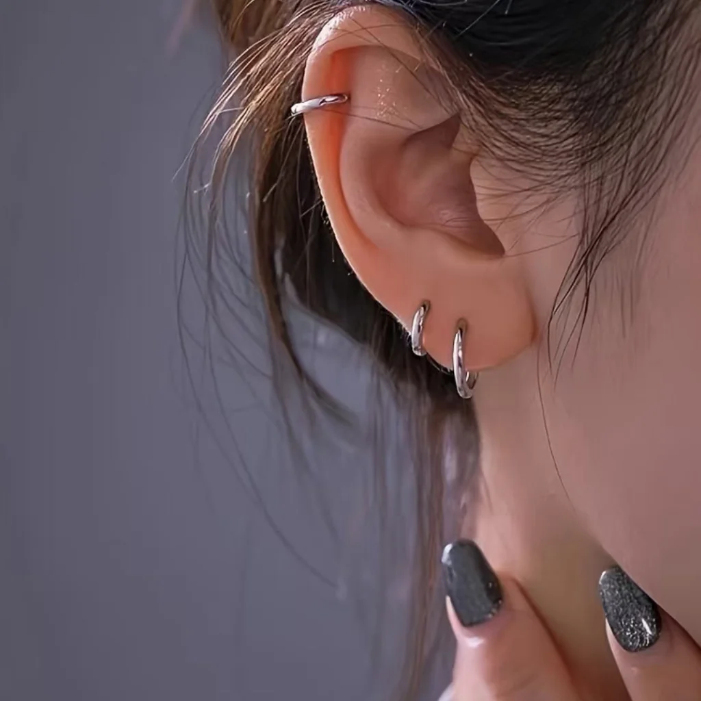 LUXUKISSKIDS Hoop Earrings 1pairs Anti Allergy For Woman/Men Huggie Round Aretes Small серьги Steel Circle Clips Korean