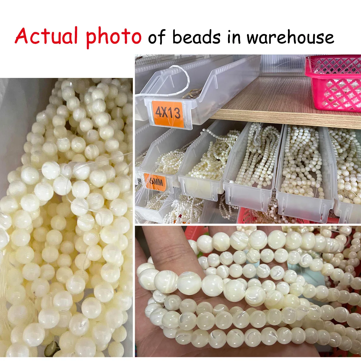 Natural White Mother Of Pearl Mop Shell Beads Round Shells Loose Beads For Jewelry Making DIY Bracelet Necklace Accessories 36cm