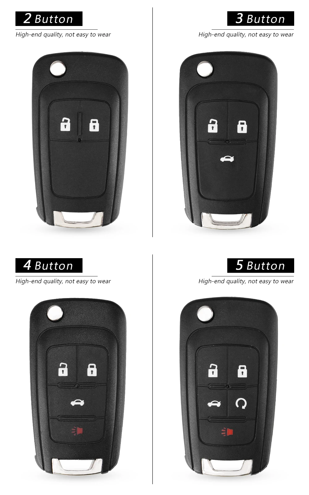 KEYYOU Flip Folding Remote Car Key Shell For Chevrolet Cruze Epica Lova Camaro Impala 2 3 4 5 Button HU100 Blade Replacement