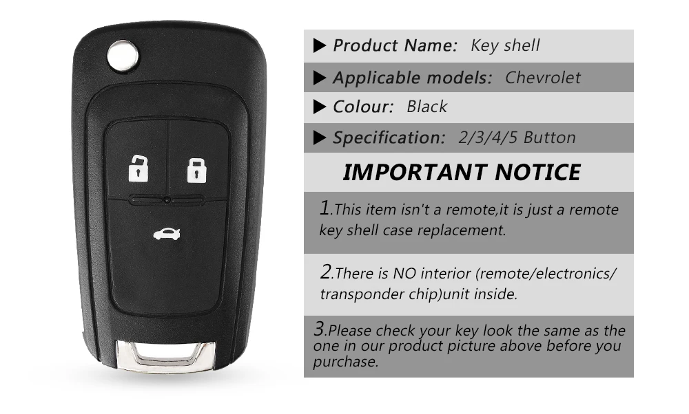 KEYYOU Flip Folding Remote Car Key Shell For Chevrolet Cruze Epica Lova Camaro Impala 2 3 4 5 Button HU100 Blade Replacement