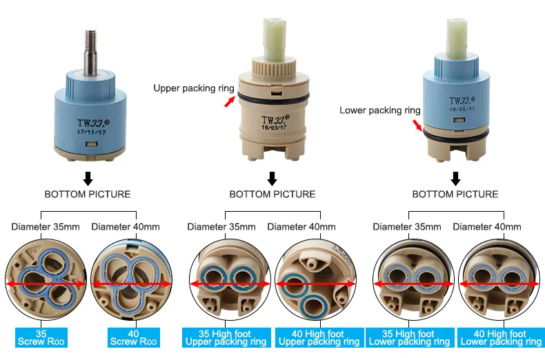 Tap Mixing High Spool Valve 25mm/35mm/40mm Faucet Accessories Ceramic Cartridge Faucet Cartridge Mixer Kitchen Bath Basin Shower