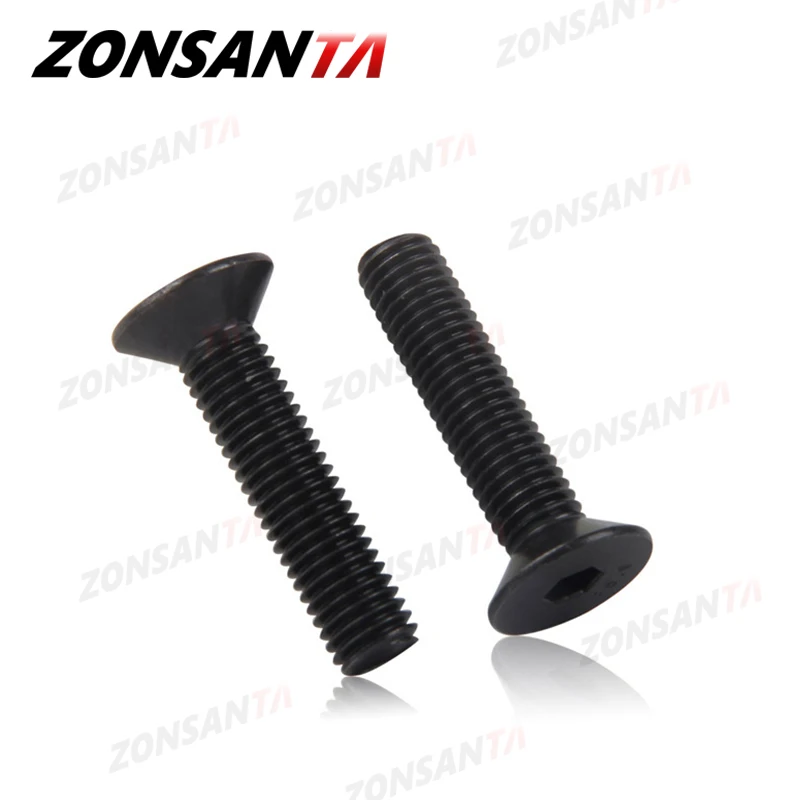 ZONSANTA M2 M2.5 M3 M4 M5 M6 Din7991 Carbon Steel Bolt DIY Hexagon Hex Socket Flat Head Countersunk Screw Black Furniture Screws