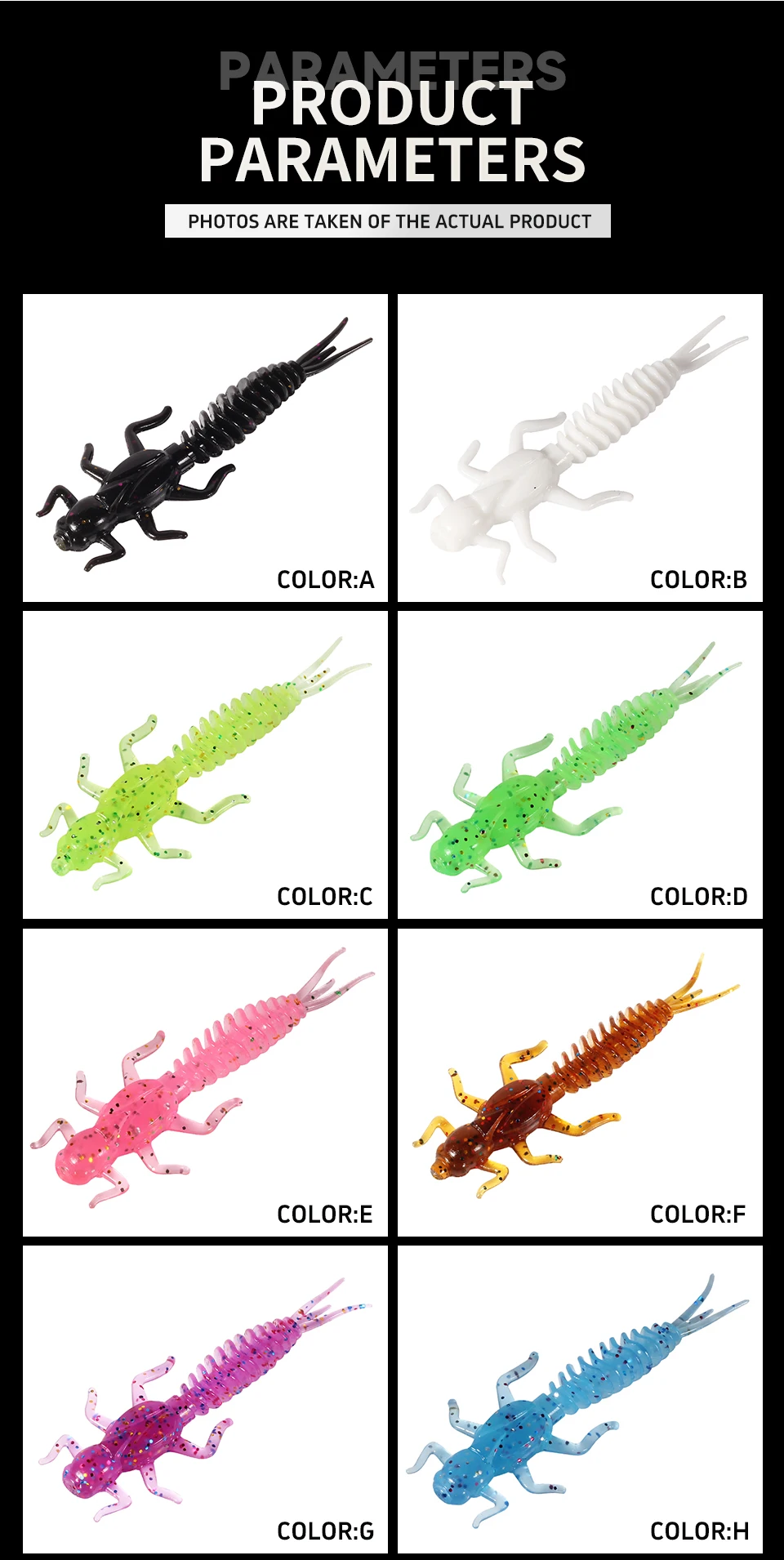 2019New Reach Soft Lures Soft Plastic Lures Larva 6cm/5cm Floating Freshwater Swimbaits Silicone Soft Bait Worm For Fishing