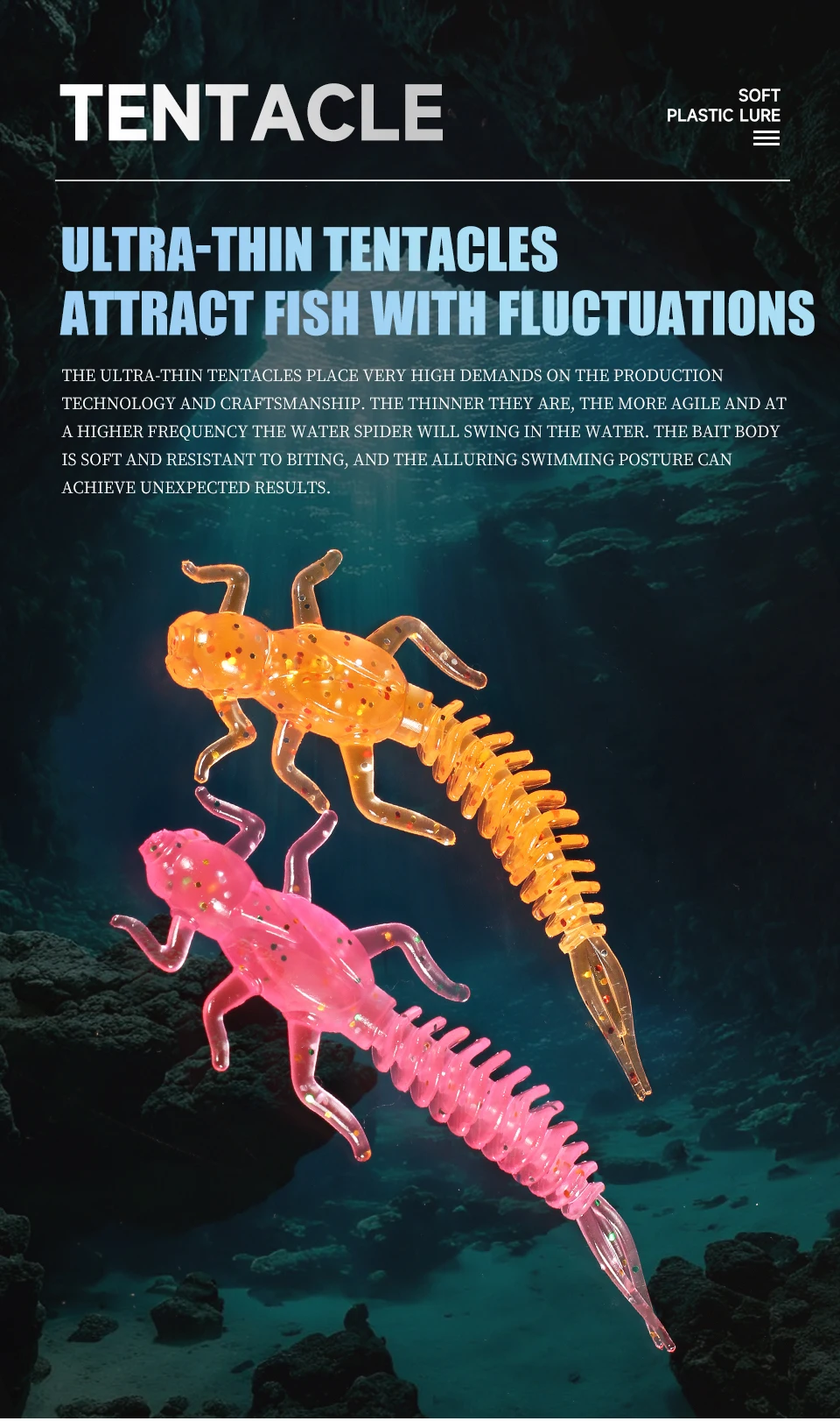 2019New Reach Soft Lures Soft Plastic Lures Larva 6cm/5cm Floating Freshwater Swimbaits Silicone Soft Bait Worm For Fishing