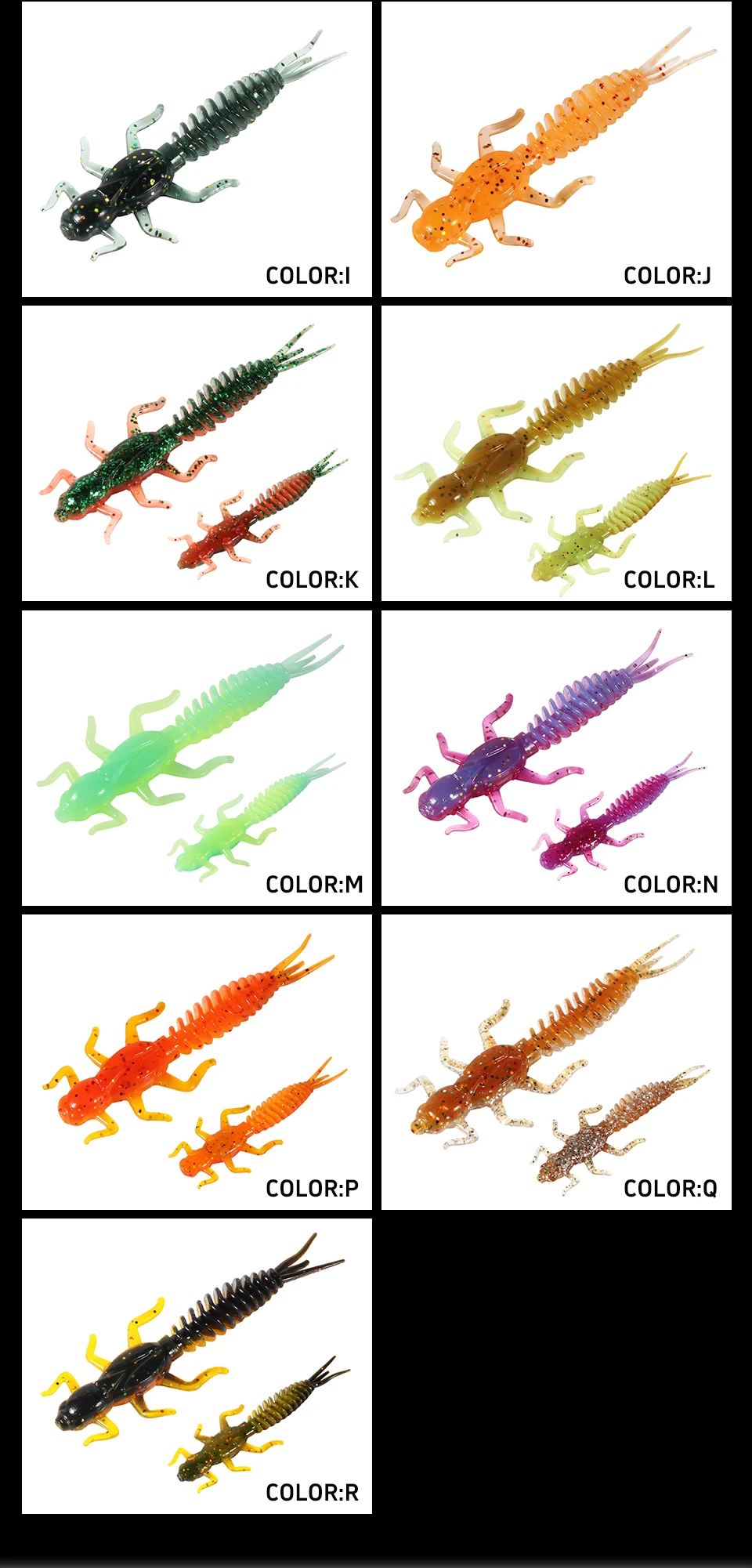 2019New Reach Soft Lures Soft Plastic Lures Larva 6cm/5cm Floating Freshwater Swimbaits Silicone Soft Bait Worm For Fishing