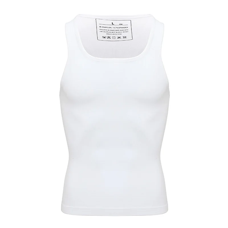 Mens Slimming Body Shaper Shapewear Abs Abdomen Compression Shirt to Hide Gynecomastia Moobs Workout Tank Tops Undershirts
