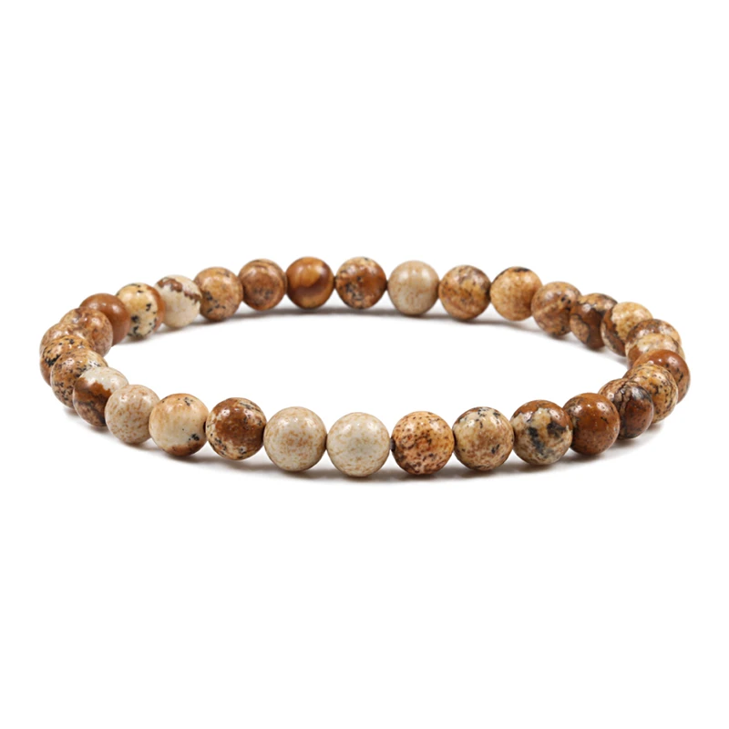 Charm Bracelet Natural Stone Beads 6/8/10mm Volcanic Lava Tiger Eye Beads Elastic Bracelets For Men Women Jewelry Pulsera Hombre