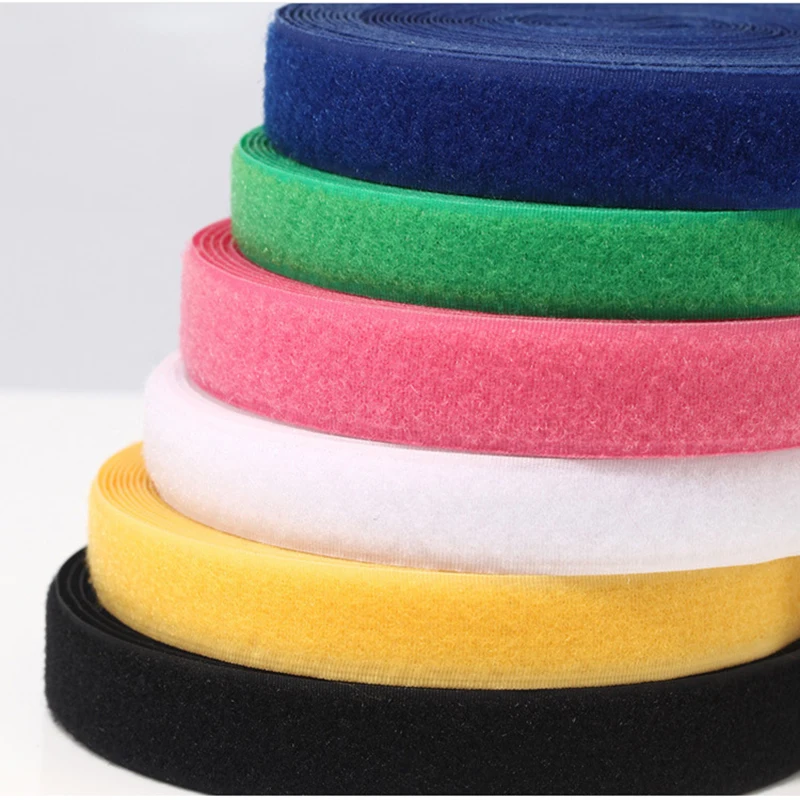 2/5/10Meter Sew on Hook and Loop Colour 20mm Non-Adhesive Fabric Fastener Interlocking Tape Nylon Strips Sticky DIY Craft Supply
