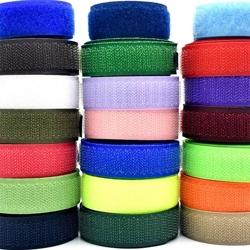 2/5/10Meter Sew on Hook and Loop Colour 20mm Non-Adhesive Fabric Fastener Interlocking Tape Nylon Strips Sticky DIY Craft Supply
