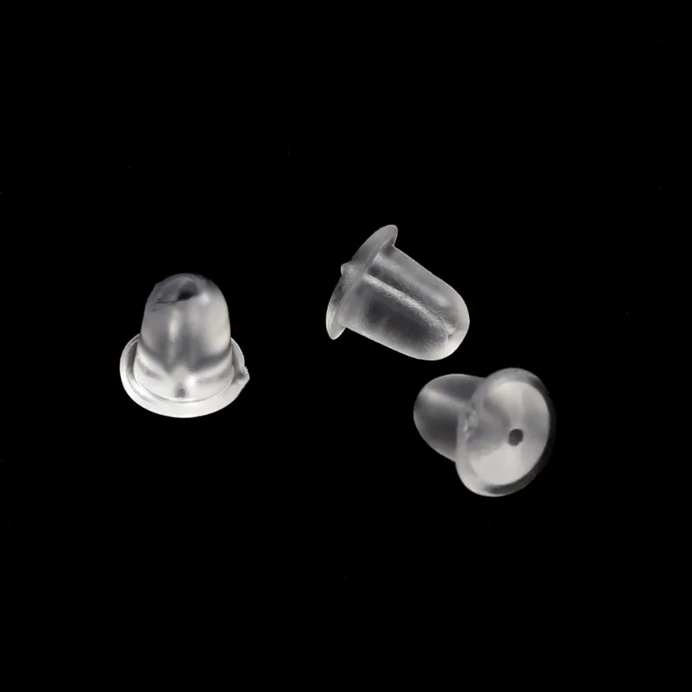200pcs Rubber Earring Back Silicone Round Ear Plug Blocked Caps Earrings Back Stoppers For DIY Parts Jewelry Findings Making