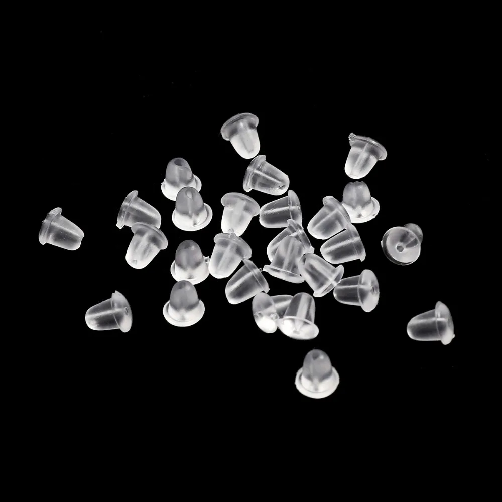 200pcs Rubber Earring Back Silicone Round Ear Plug Blocked Caps Earrings Back Stoppers For DIY Parts Jewelry Findings Making