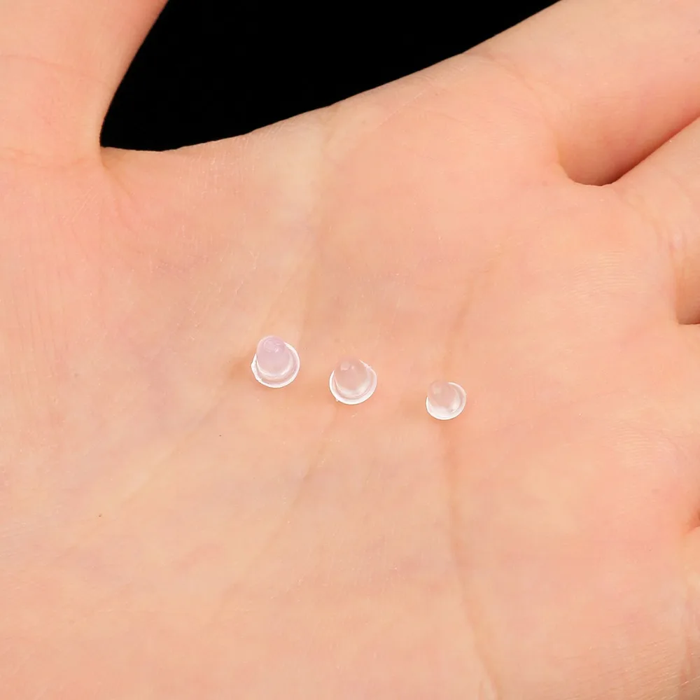 200pcs Rubber Earring Back Silicone Round Ear Plug Blocked Caps Earrings Back Stoppers For DIY Parts Jewelry Findings Making
