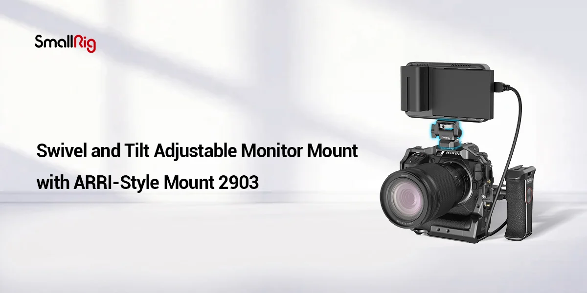 SmallRig DSLR Camera Adjustable Camera Monitor Holder Swivel and Tilt Adjustable Monitor Mount with ARRI-Style Mount 2903C