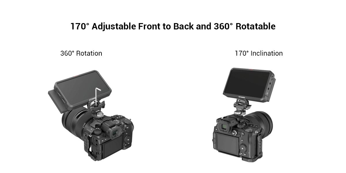 SmallRig DSLR Camera Adjustable Camera Monitor Holder Swivel and Tilt Adjustable Monitor Mount with ARRI-Style Mount 2903C