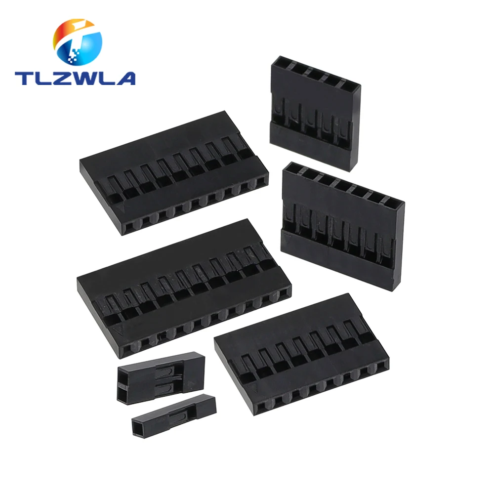 Dupont Plastic Shell Plug 2.54mm Single Row Dupont Connector 1P/2P/3P/4P/5P/6P/7P/8P/9P/10P Housing
