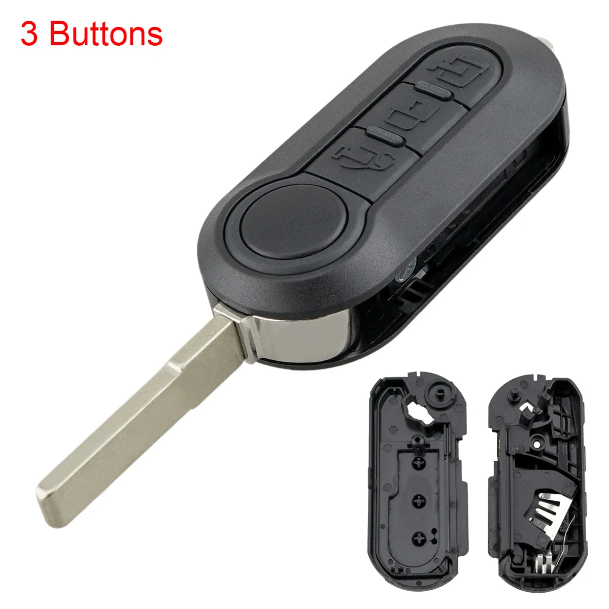 3 Buttons Car Key Remote Control Folding Housing Replacement Key Shell Case Fit for Fiat 500 Panda Punto Bravo