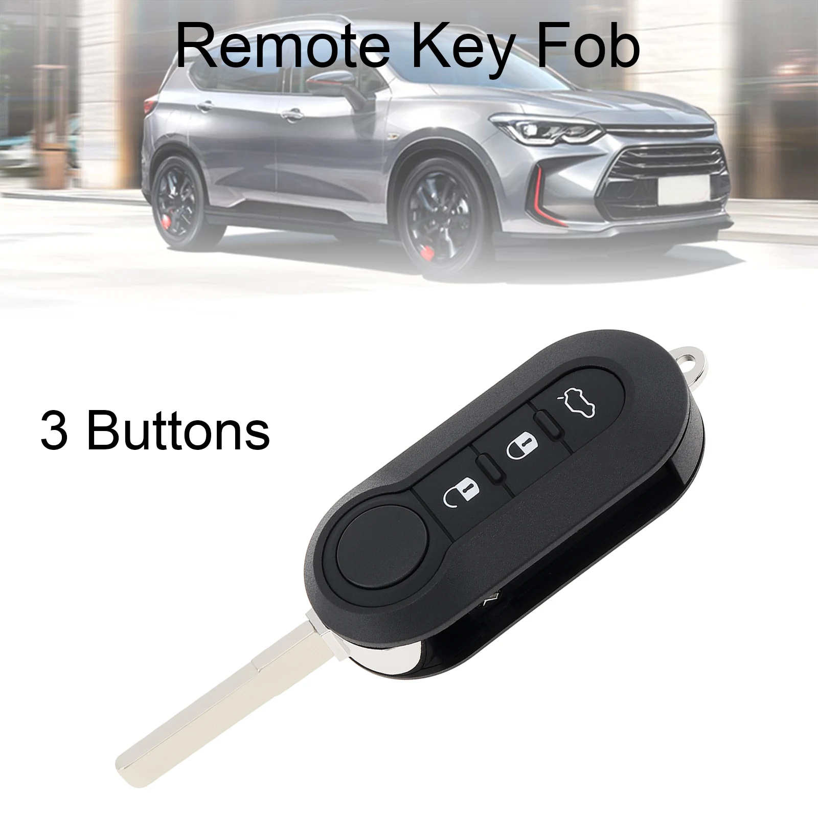 3 Buttons Car Key Remote Control Folding Housing Replacement Key Shell Case Fit for Fiat 500 Panda Punto Bravo